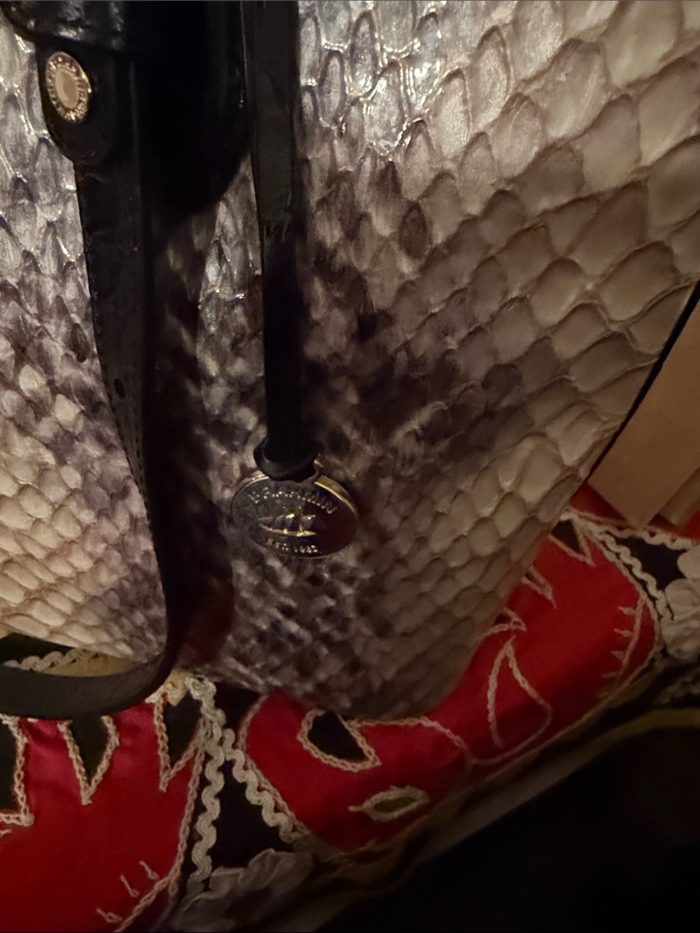 Brahmin Python-Print Tote Bag in Neutral/Black - Picture 13 of 16